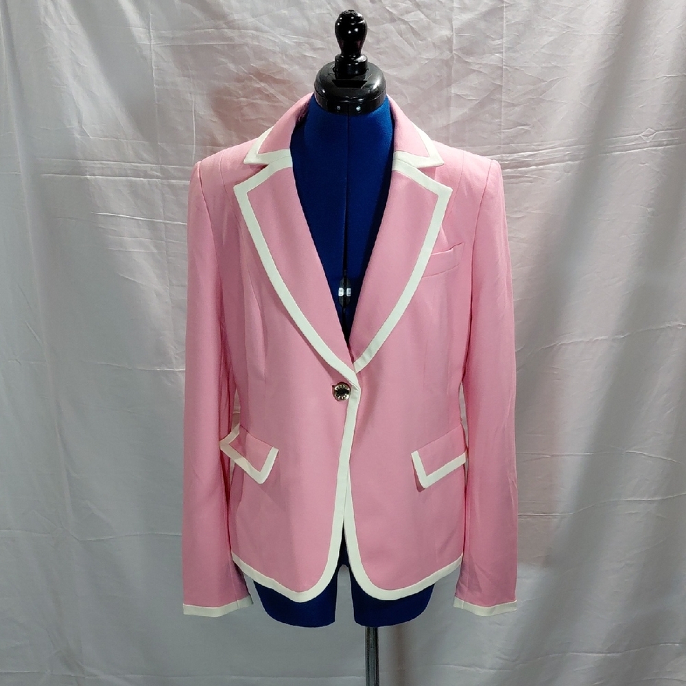 DKNY Blazer in Soft Pink with White Accents